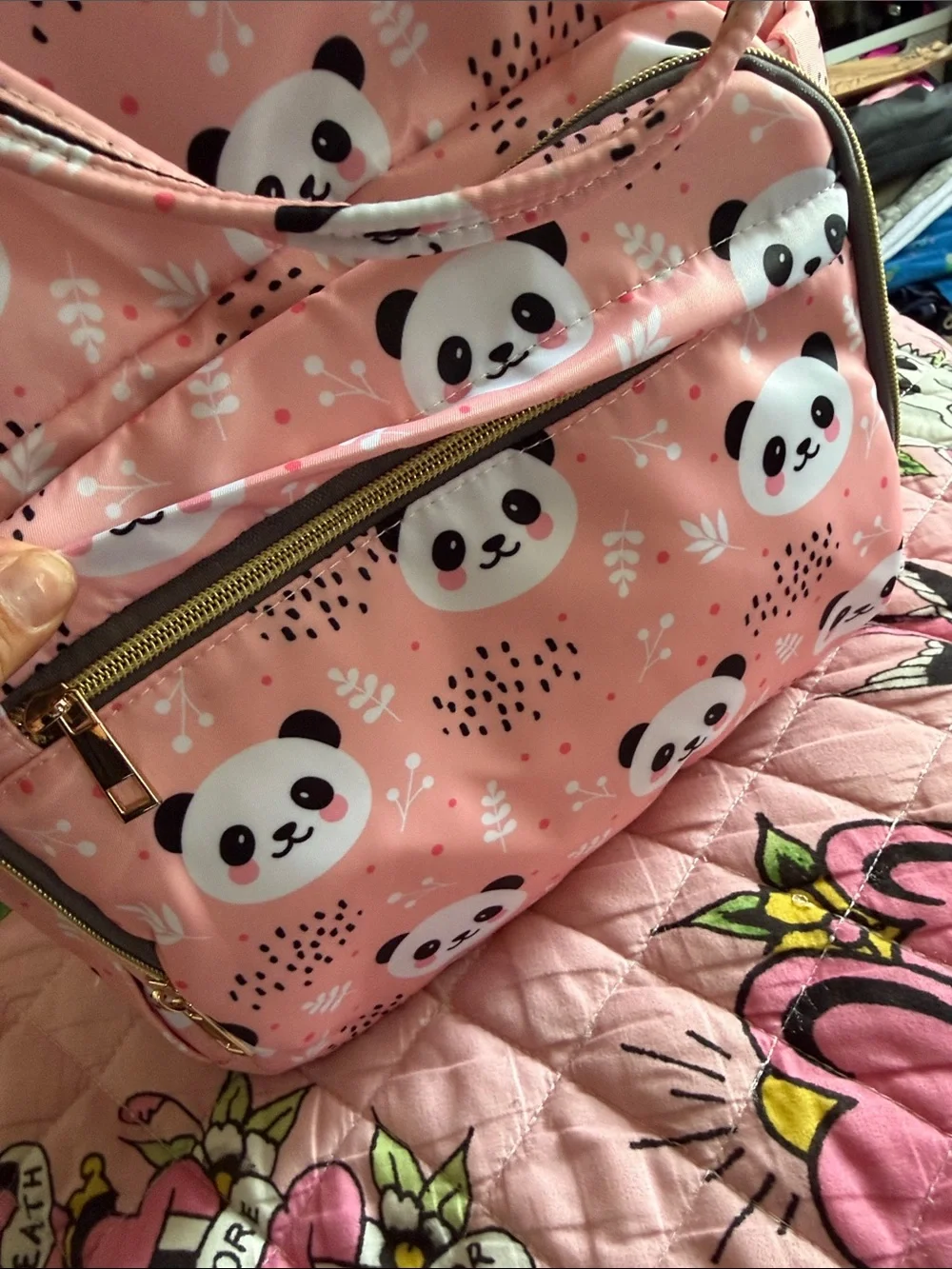 Kids Panda Print Backpack - Pink